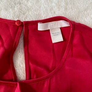 Red silk blouse